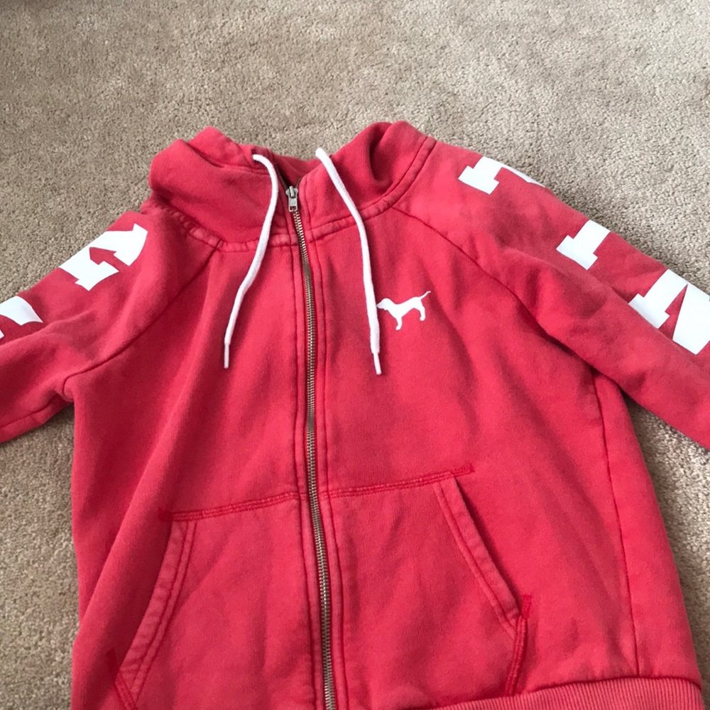 Coral Hooded Sweater From Pink With Pockets